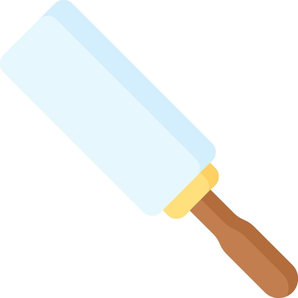 A blue ice cream scoop with a wooden handle vector
