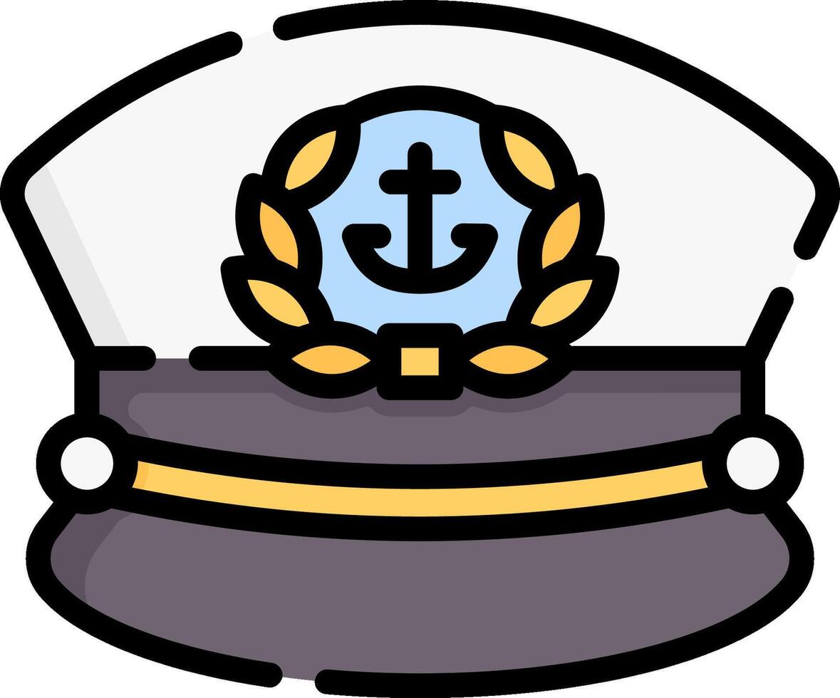 A navy hat with an anchor on it vector