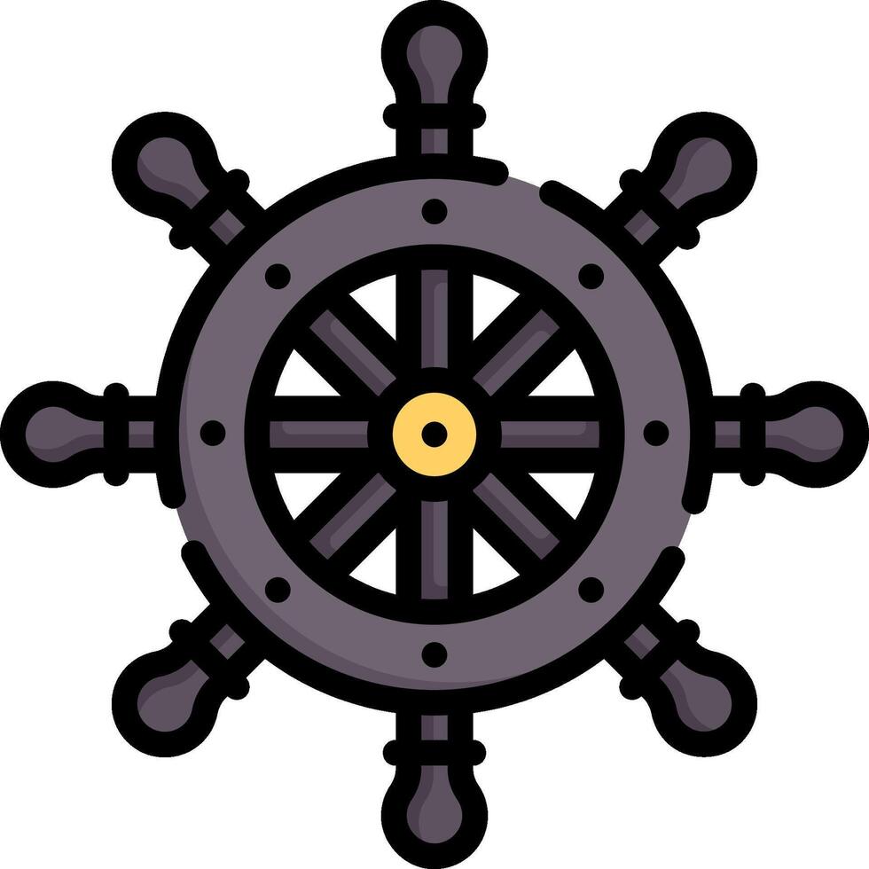 A ship wheel with four spokes on a white background vector