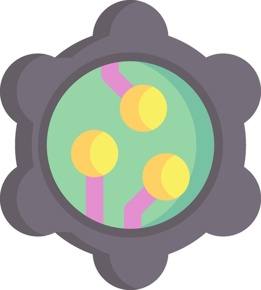 A flat icon of a microchip vector