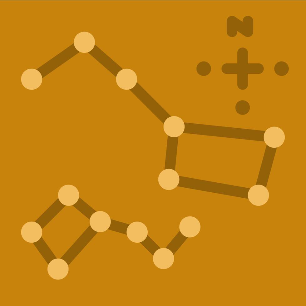 A constellation map with dots and arrows vector