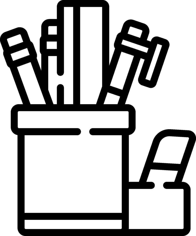 Pencils in a pencil box with a white background vector
