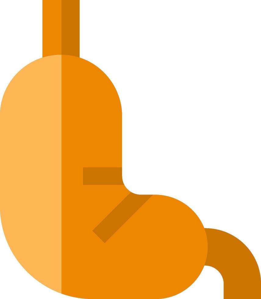 An orange stomach with a long tube vector