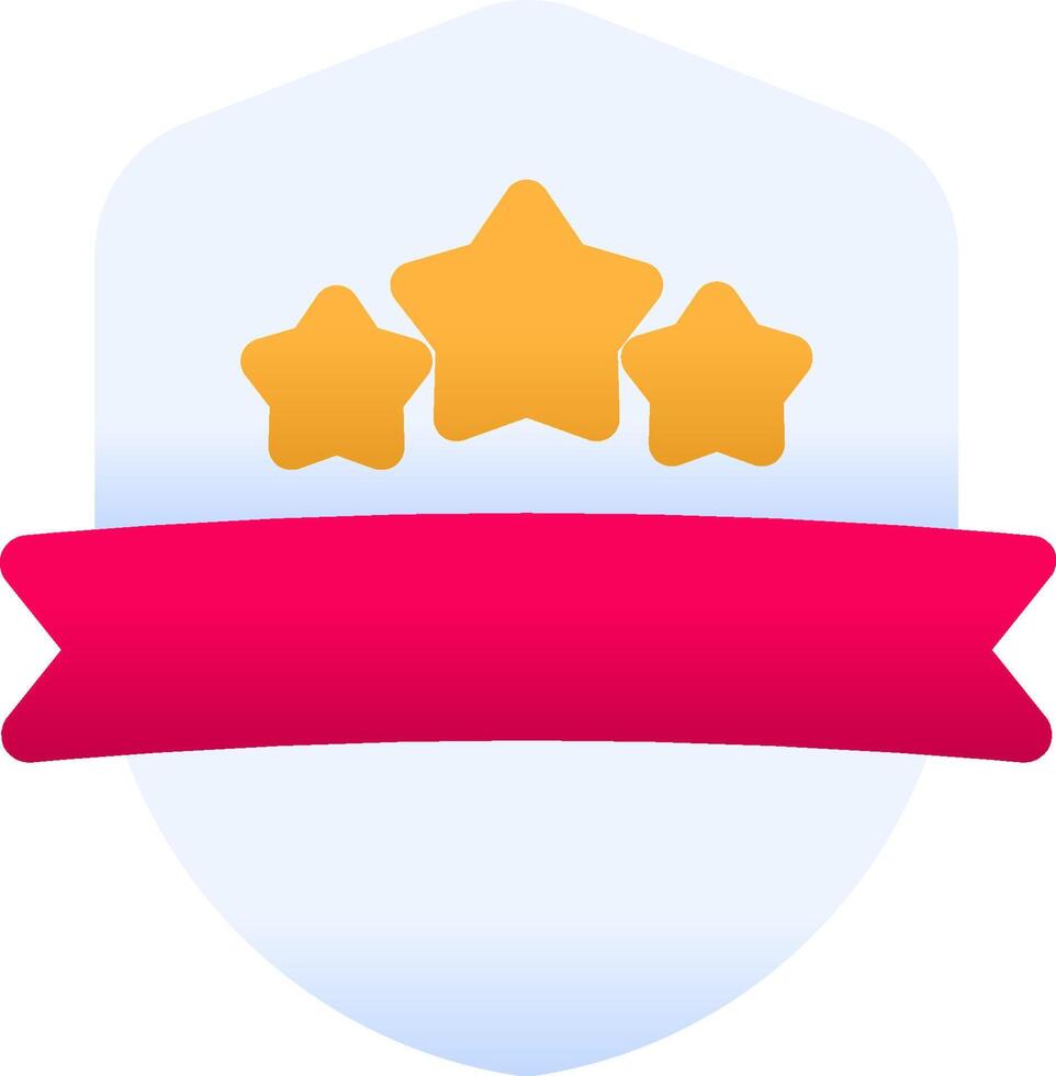 A shield with three stars and a ribbon vector