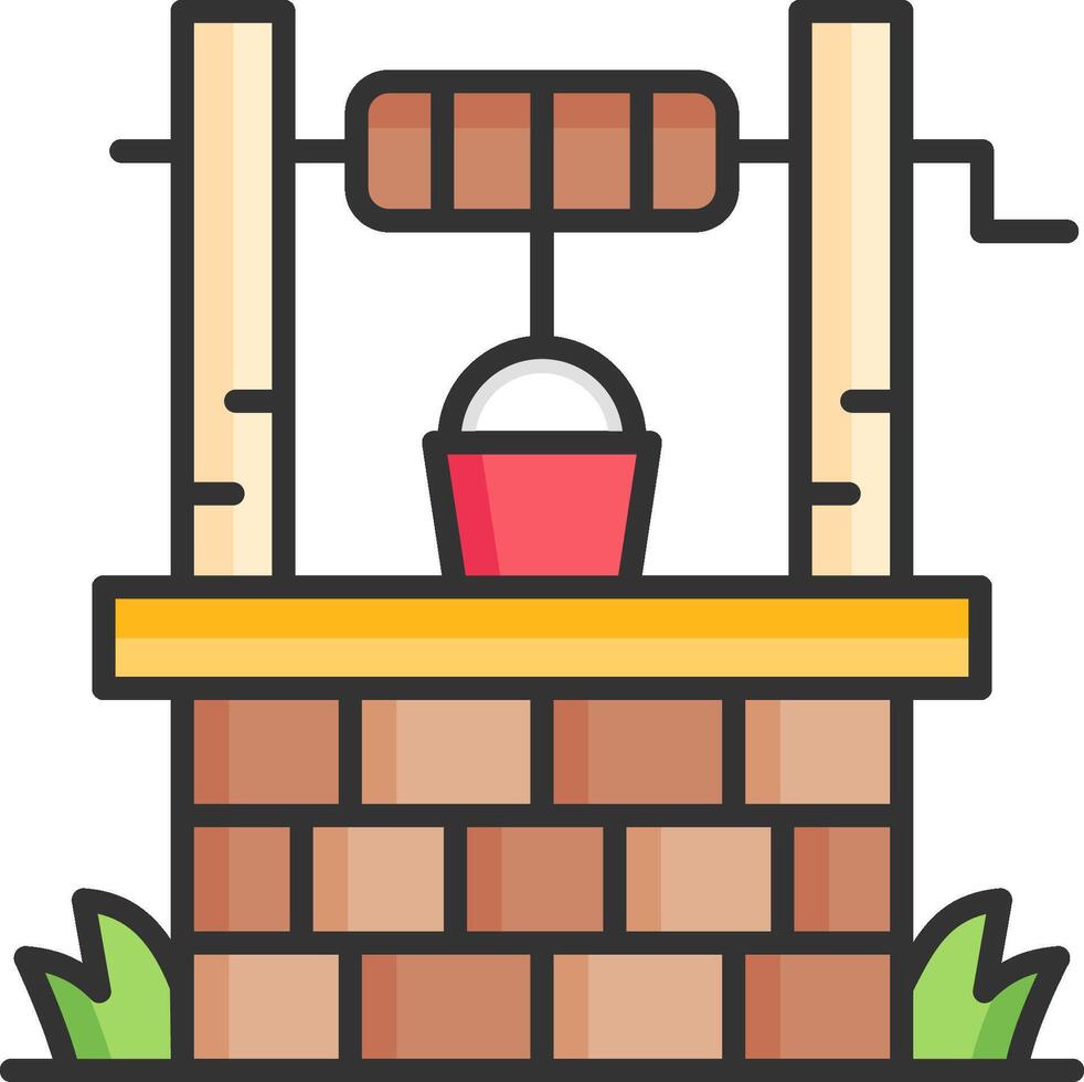 A brick wall with a machine on top vector
