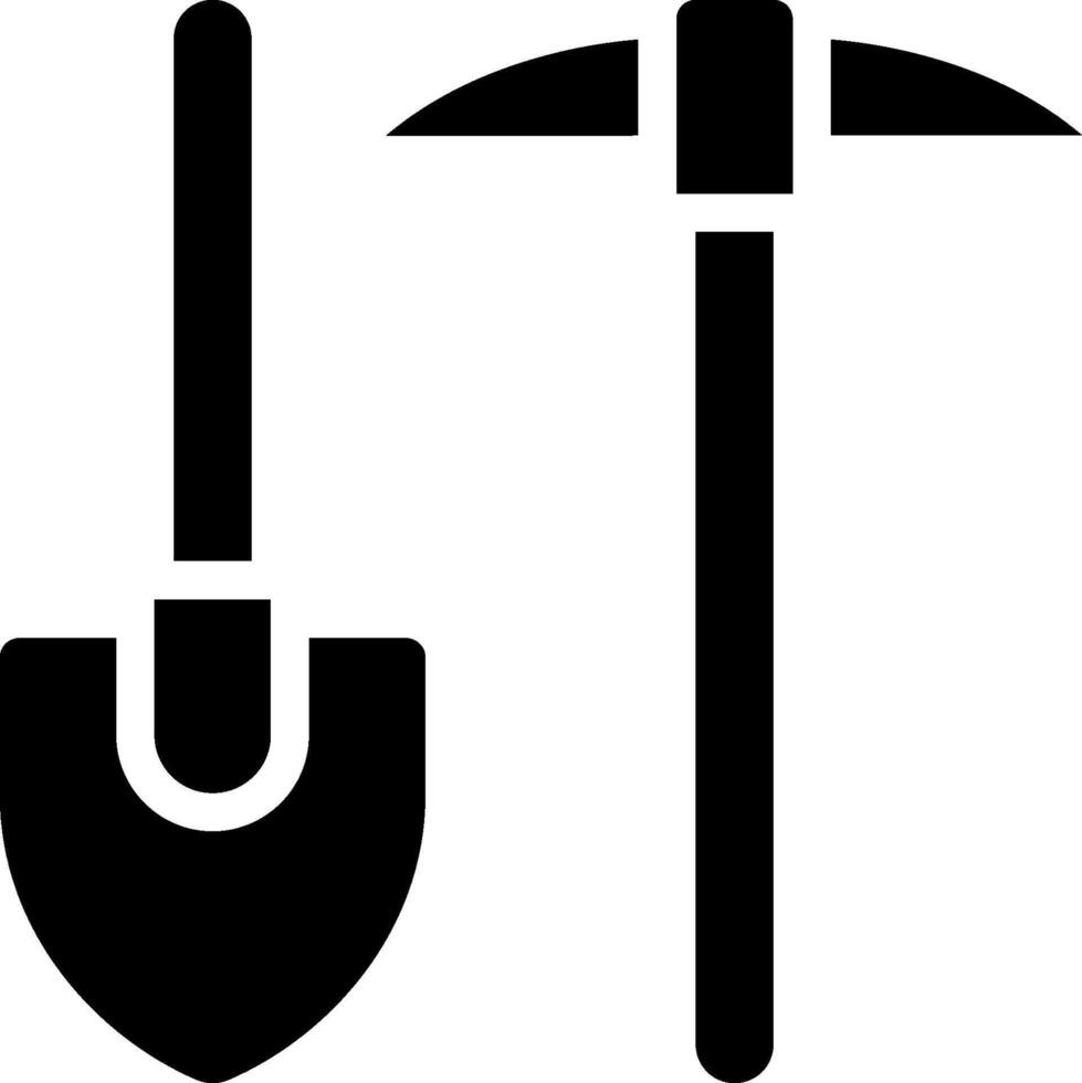 A shovel and pickaxe icon on a white background vector