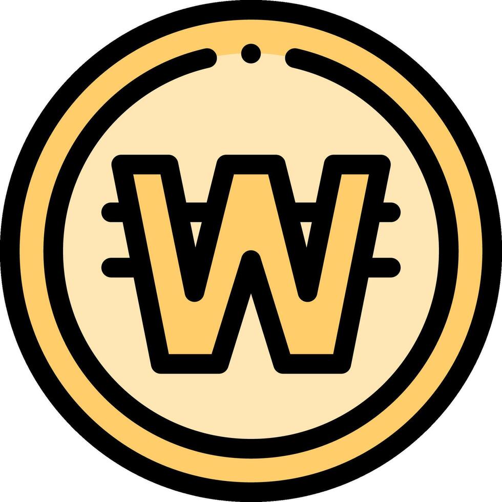 The w logo in a circle with a yellow border vector