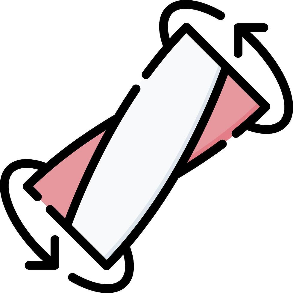 A red and white tube with a white arrow pointing to it vector
