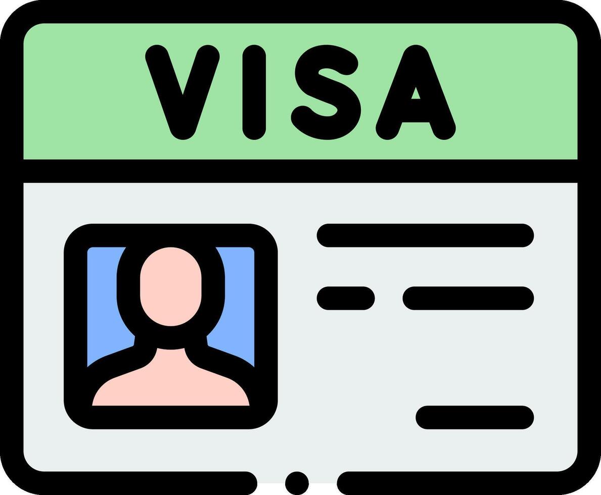 Visa application icon vector
