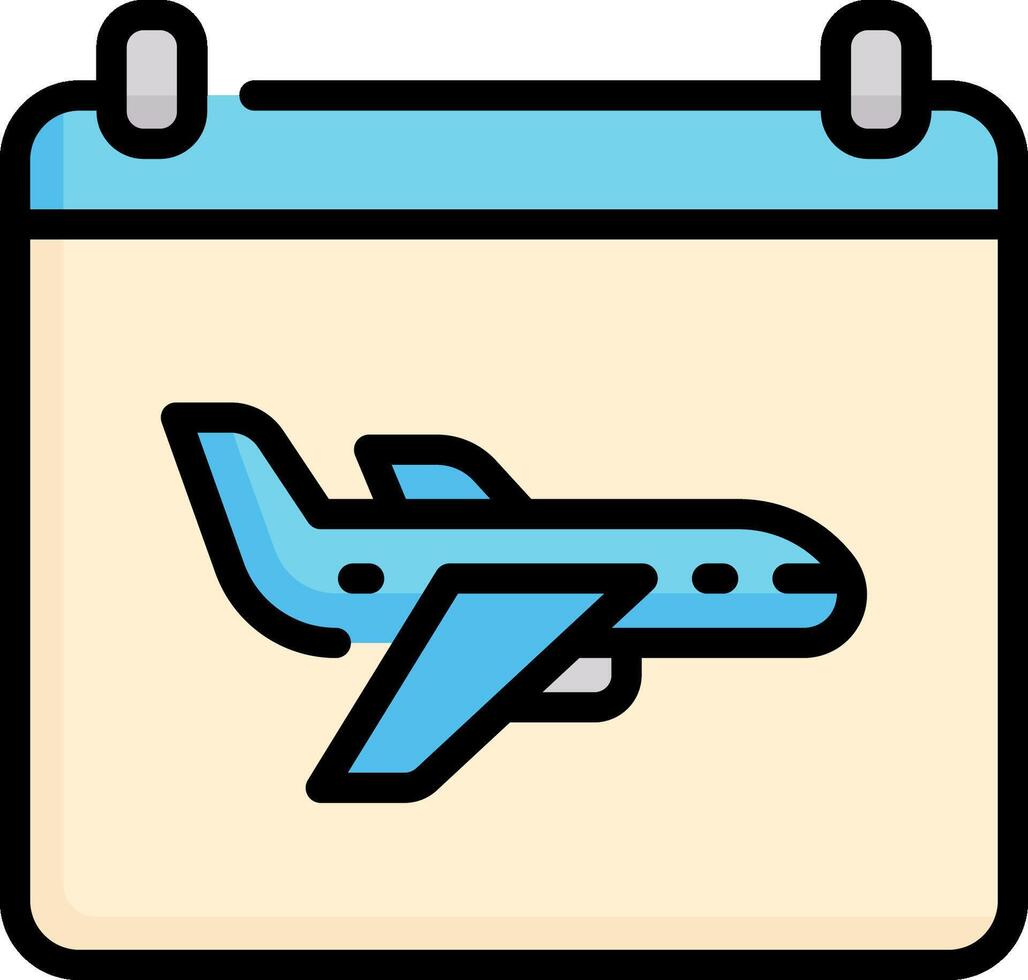 A calendar with an airplane on it vector