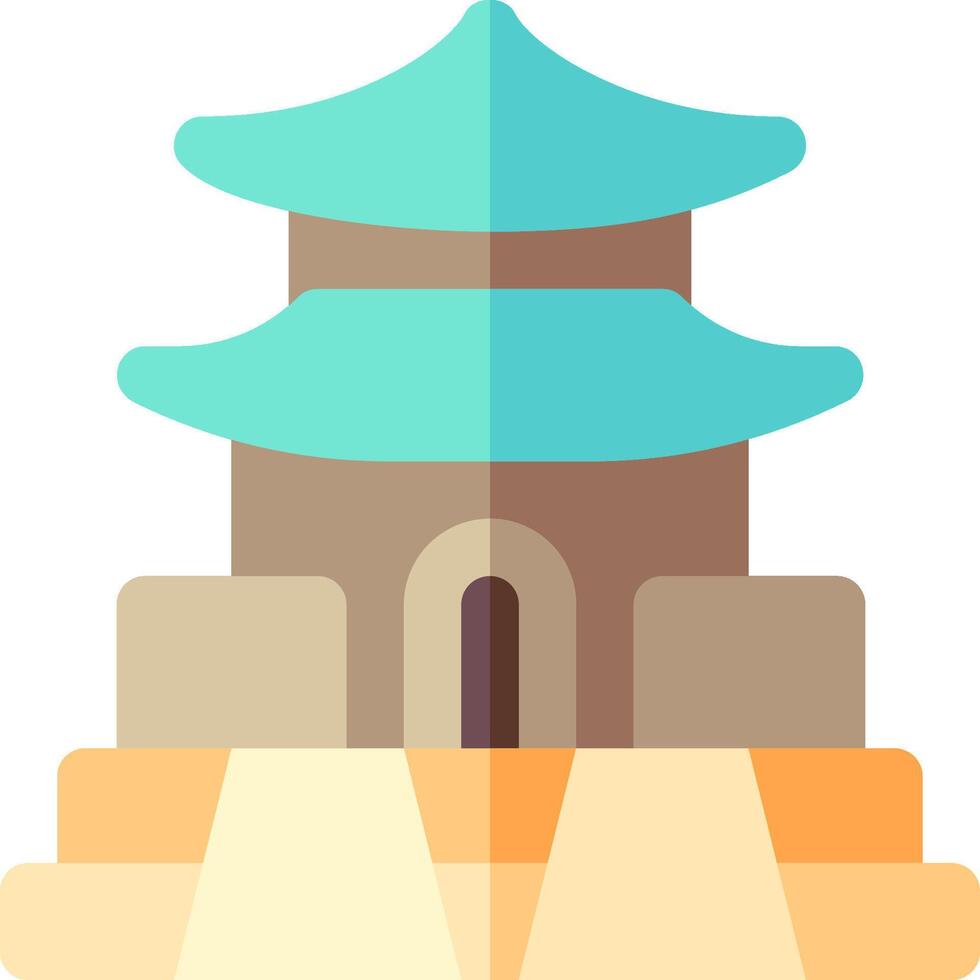A pagoda with a roof and a tower vector
