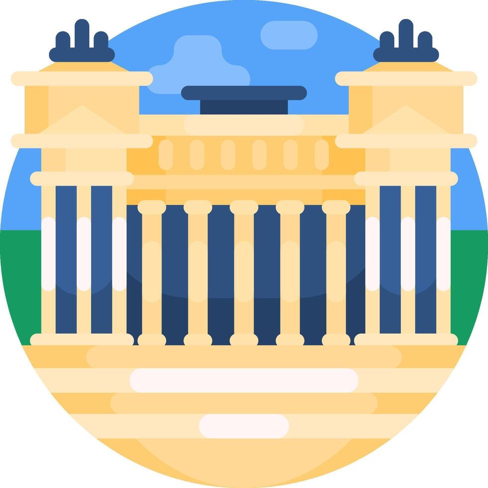 A building with columns and pillars in a circle vector