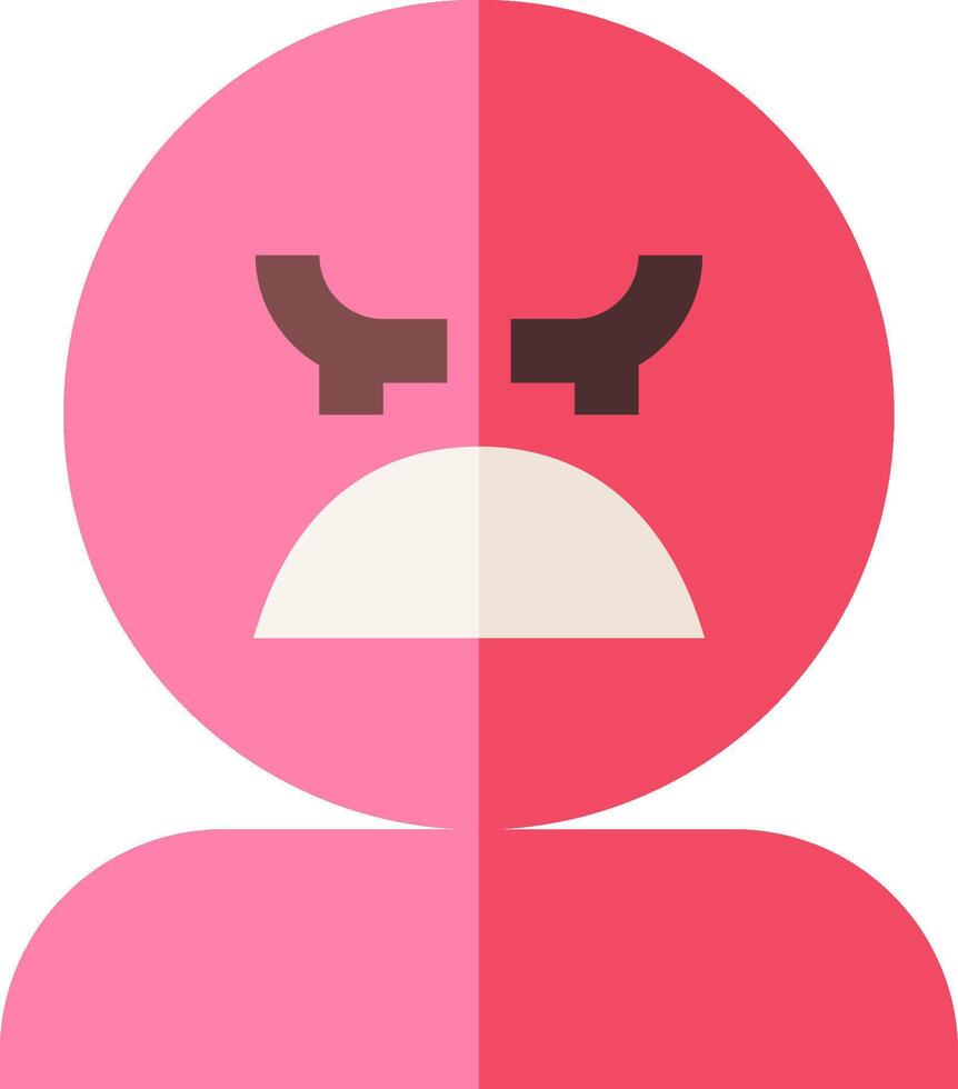 A pink avatar with an angry face vector