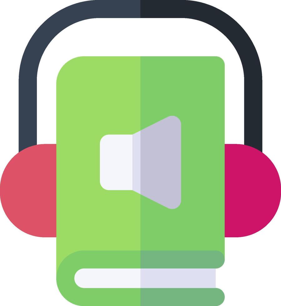 A book with headphones and a microphone vector