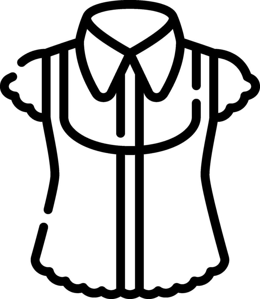 A black and white drawing of a shirt vector