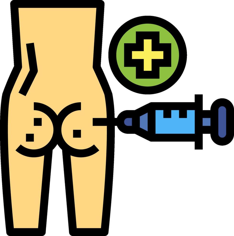 A cartoon illustration of a syringe and a needle vector