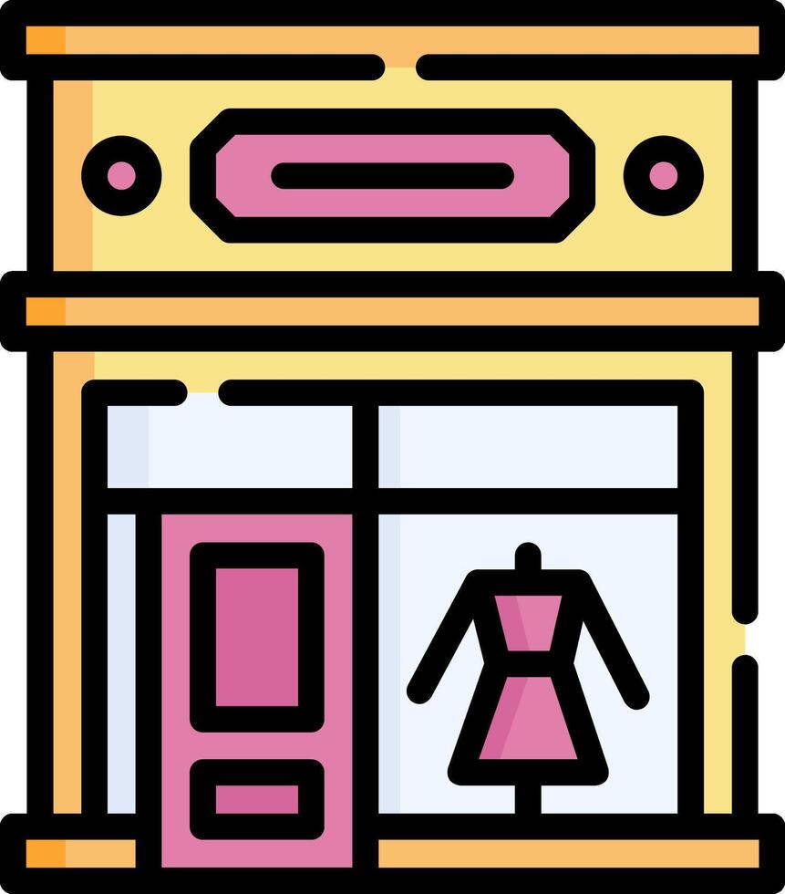 A clothing store icon with a mannequin in the window vector