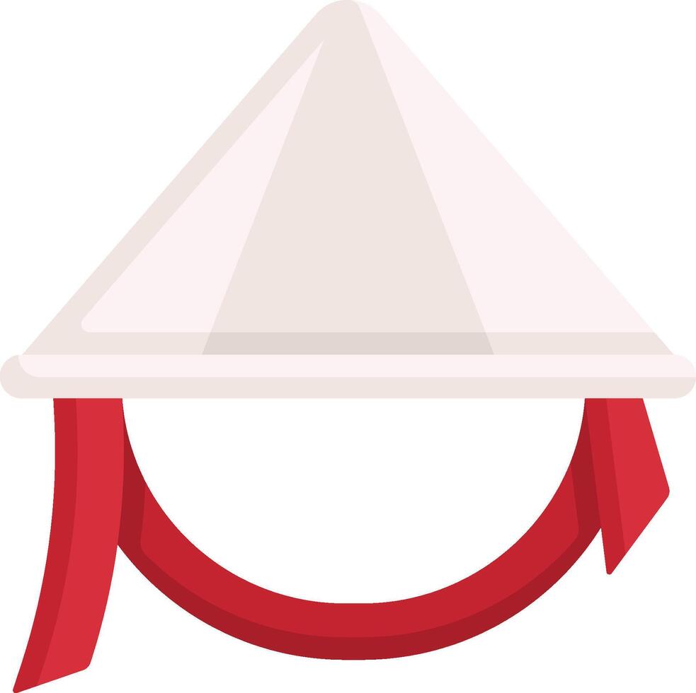 A white hat with a red ribbon on it vector