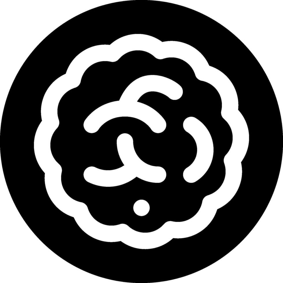 A black and white logo with a white circle vector
