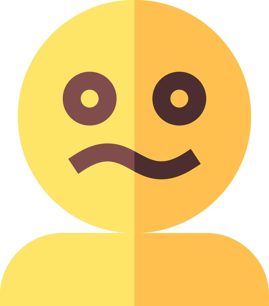 A yellow emoticion with a sad face vector