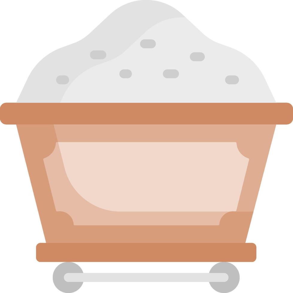 A basket full of white powder on a white background vector