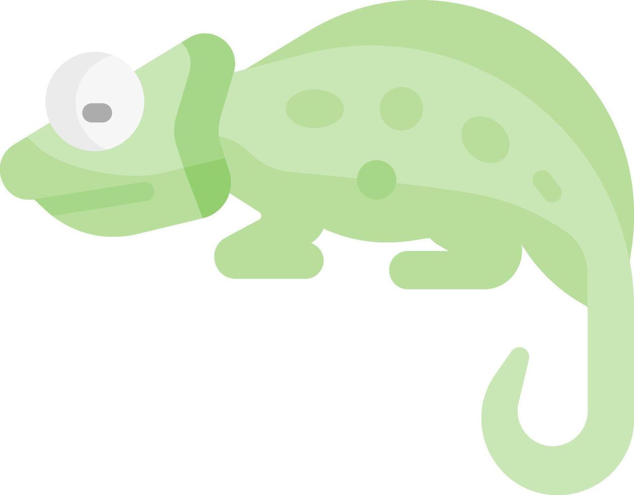 A cartoon chameleon with a green body and eyes vector