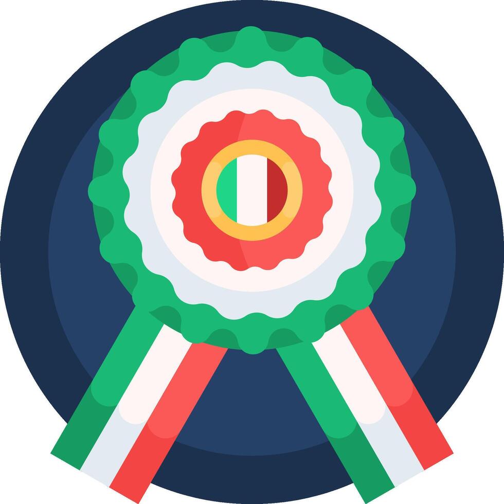 The italian flag is on a medal vector