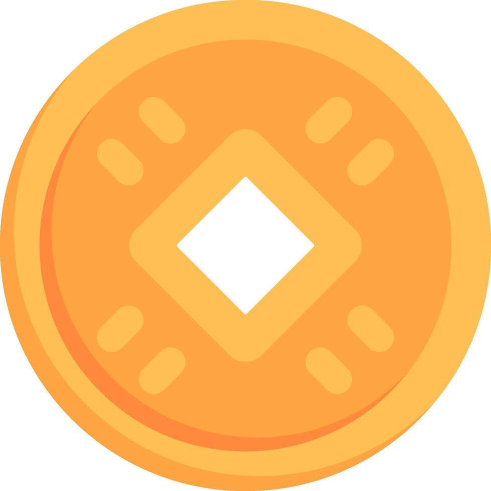 An orange coin with a diamond shape on it vector