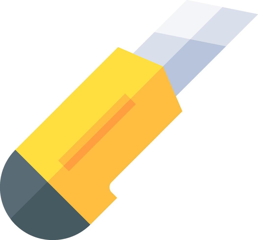 A yellow and black knife with a blade vector