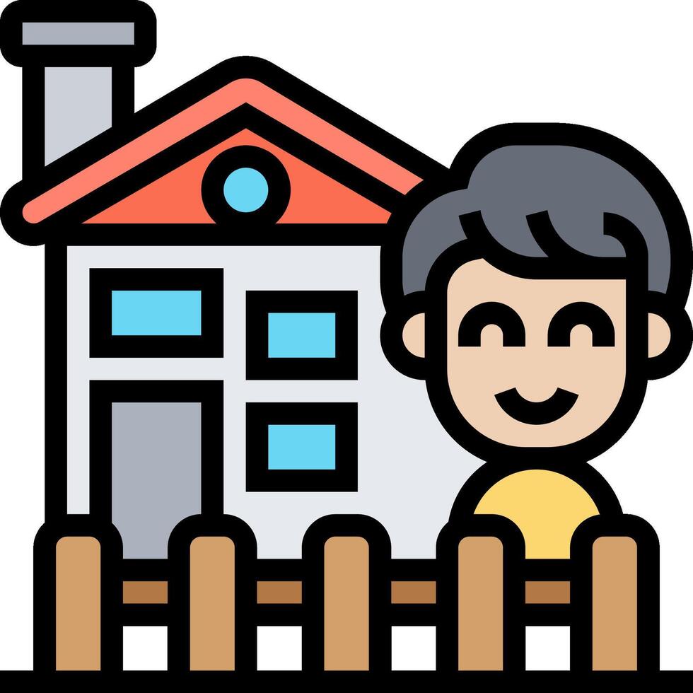 House icon with man and house vector
