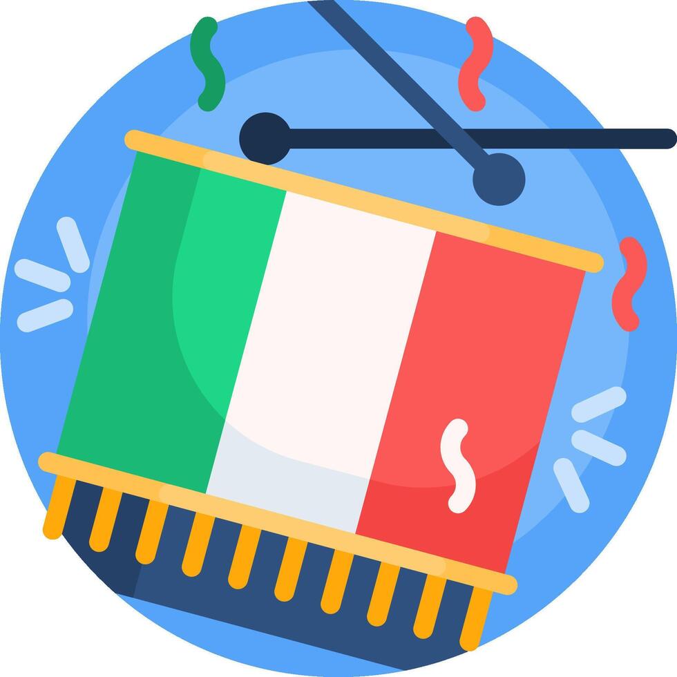 A drum with the flag of italy on it vector