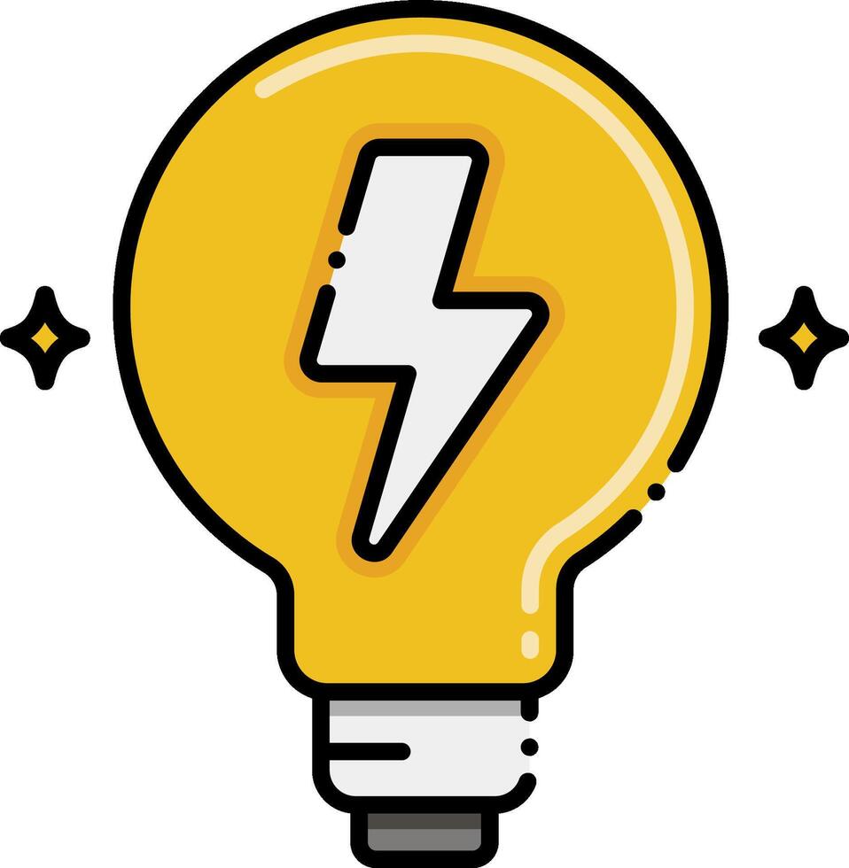 Light bulb with lightning icon illustration design vector