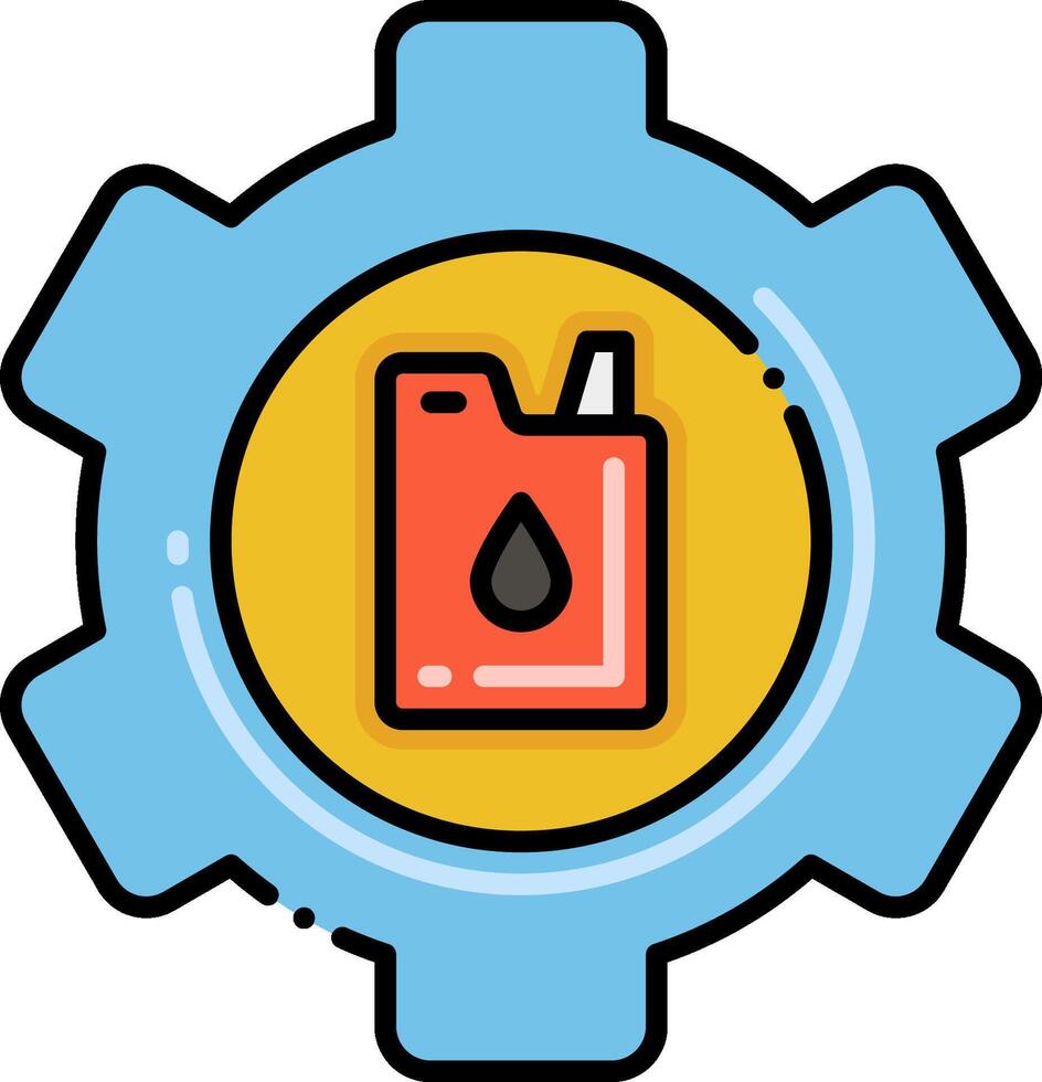 A gearwheel with a red fuel can inside vector