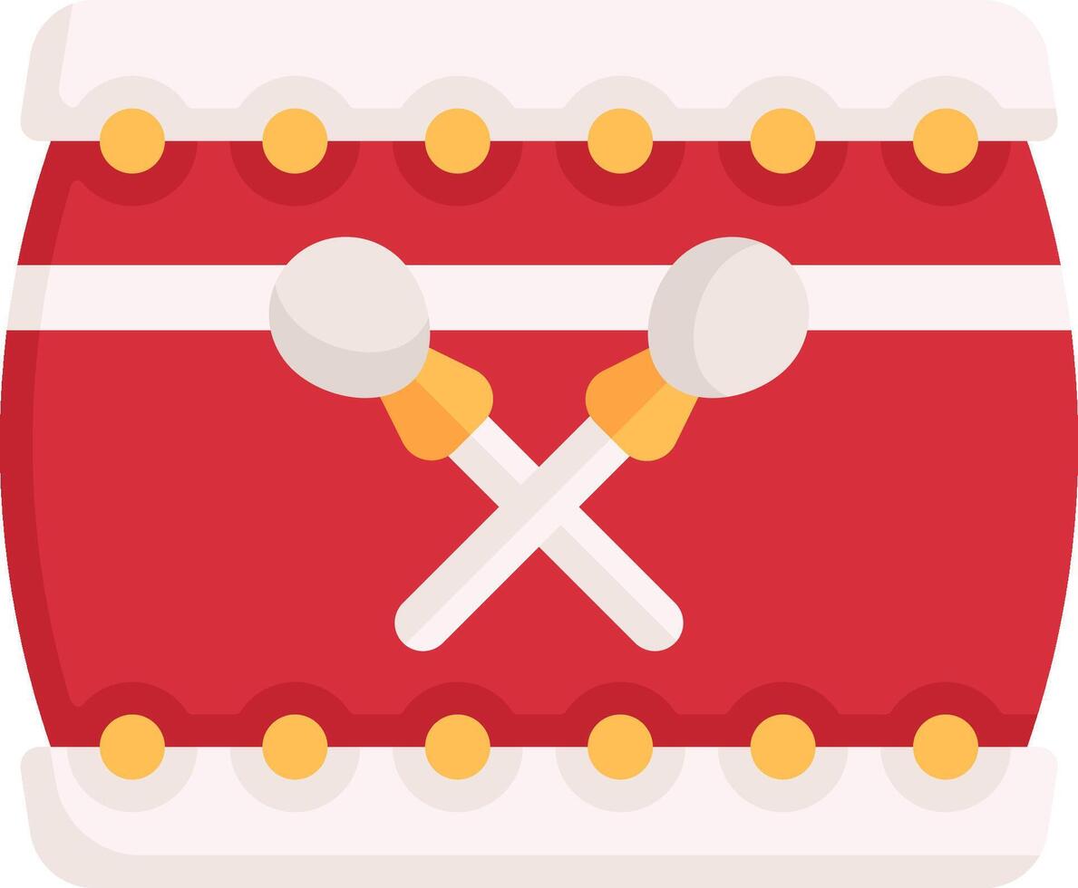 A drum with crossed sticks on it vector