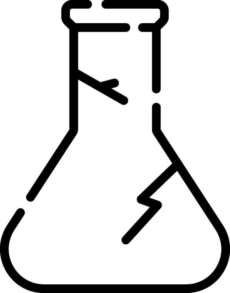 A black and white line drawing of a flask vector