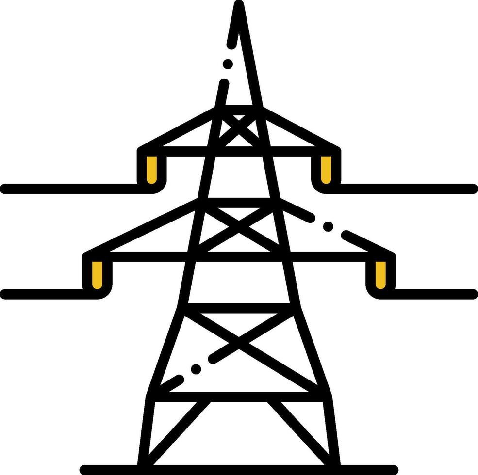 An illustration of an electricity tower vector