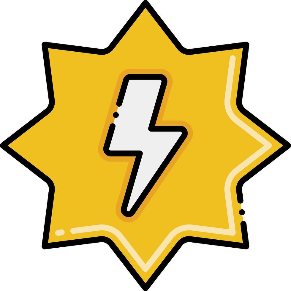 A yellow star with a lightning bolt on it vector