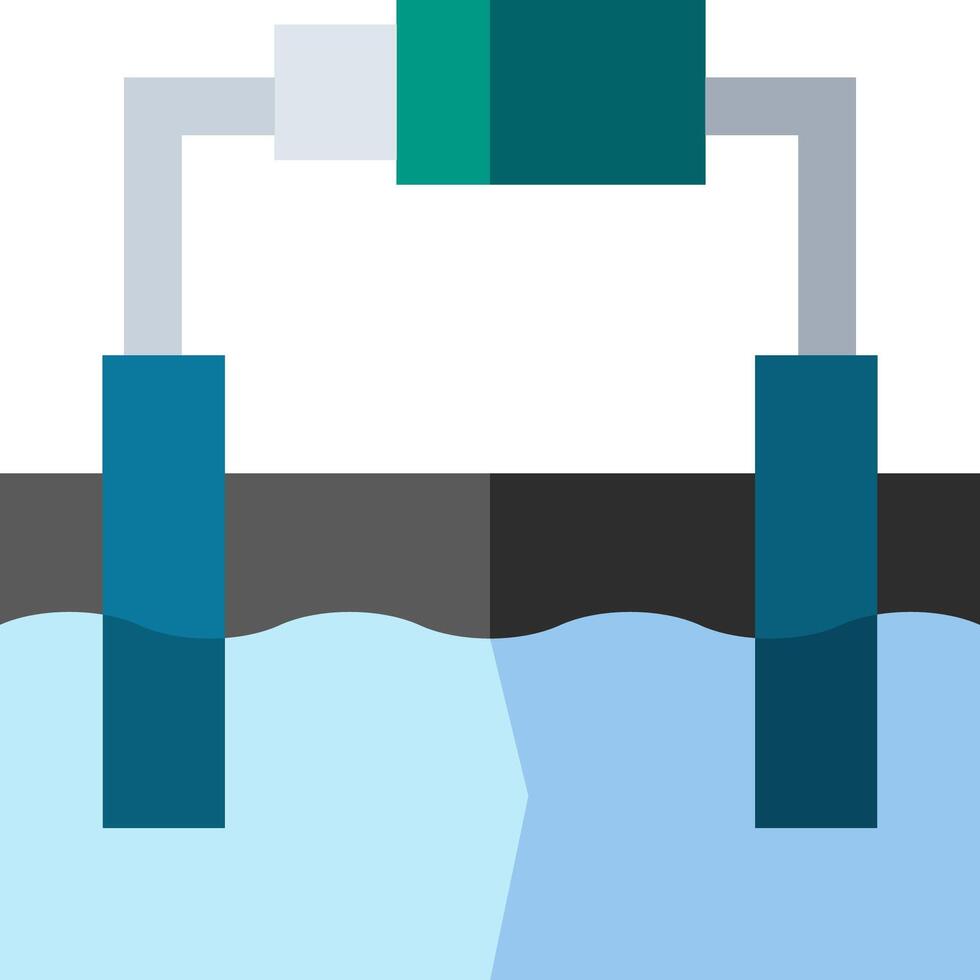 A blue and green pipe with a water pump vector