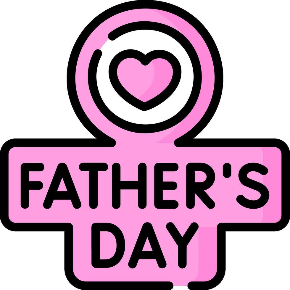 A father's day sticker with a heart and a pink arrow vector