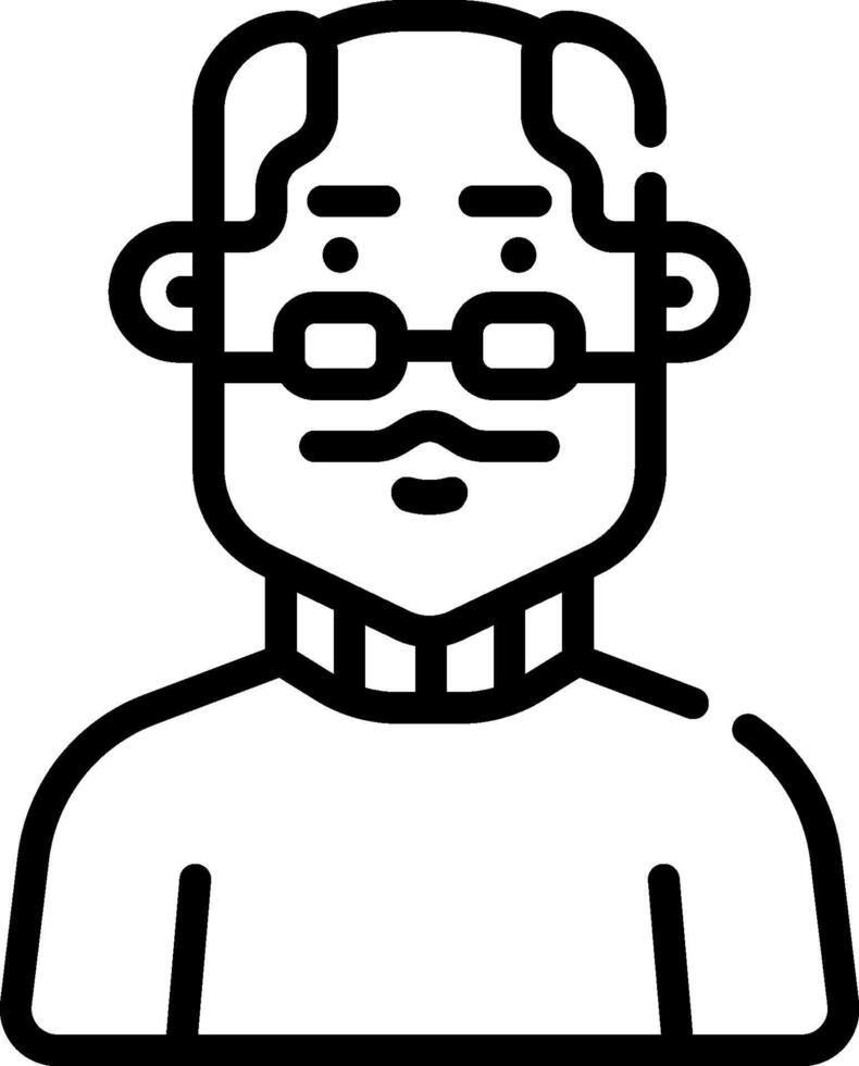 A man with glasses and a beard is shown in a line drawing vector