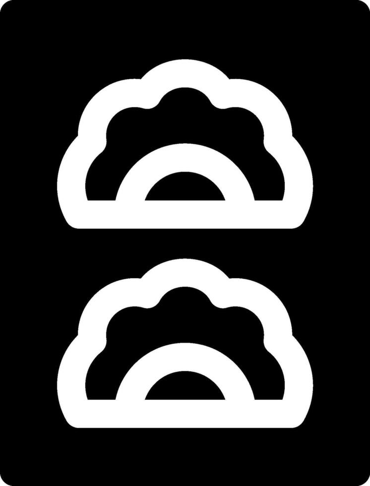 Two white clouds with a rainbow in the middle vector