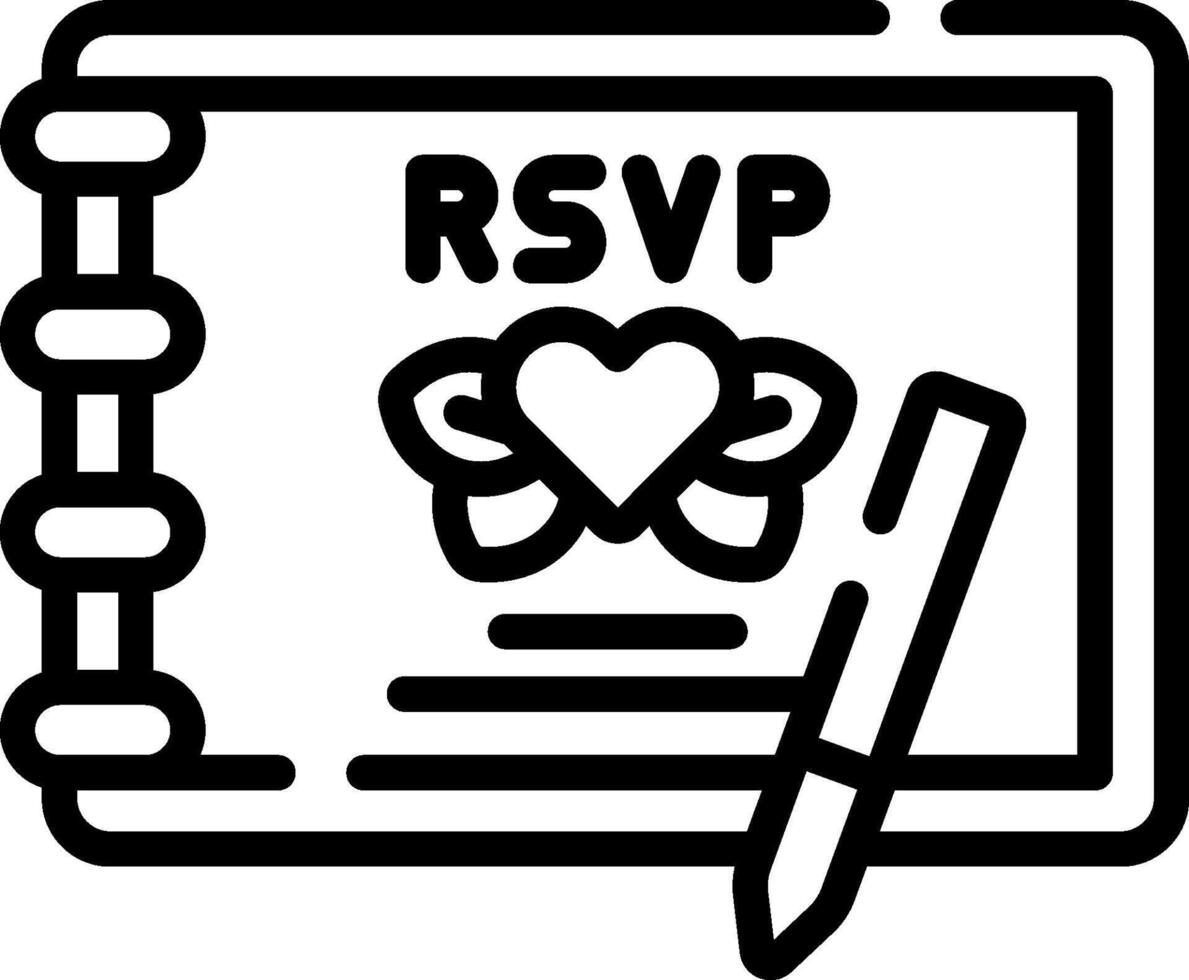 Rspvip wedding invitation vector