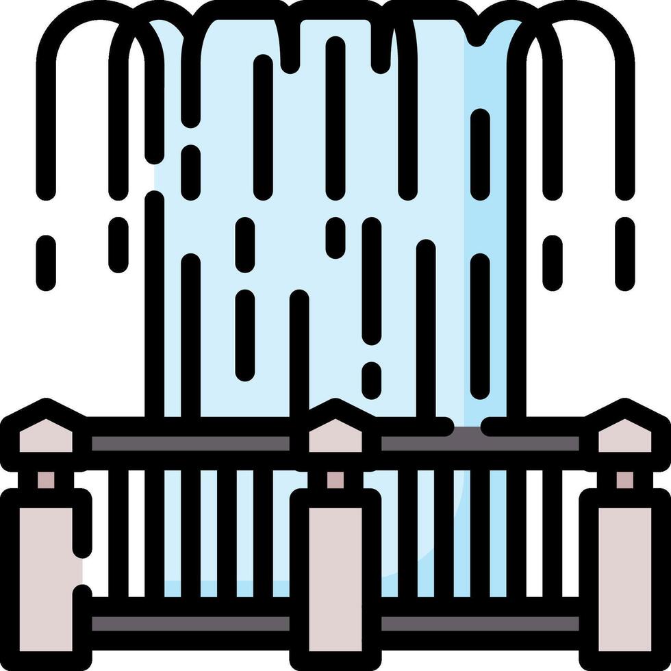 A water fountain with a waterfall coming out of it vector
