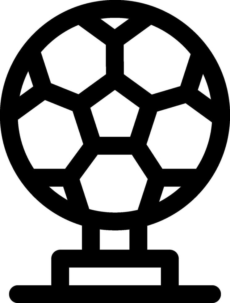 A soccer ball on a trophy icon vector