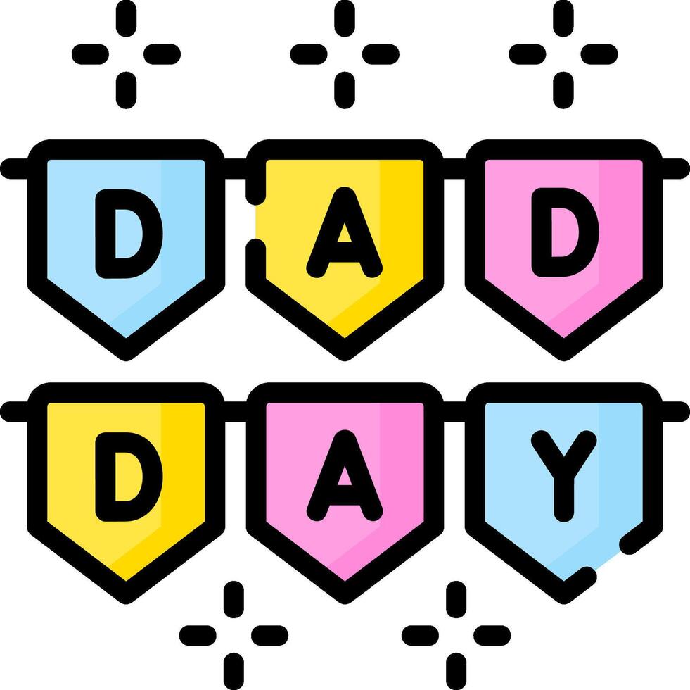 A banner with the words dad's day written on it vector