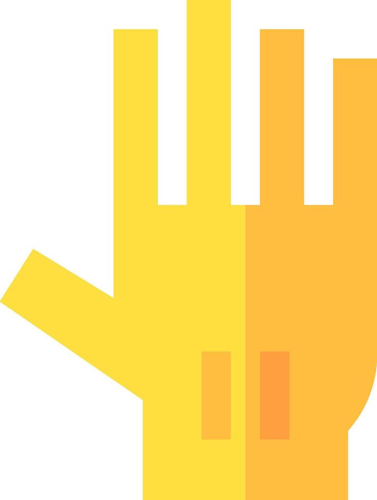 A yellow hand with five fingers vector