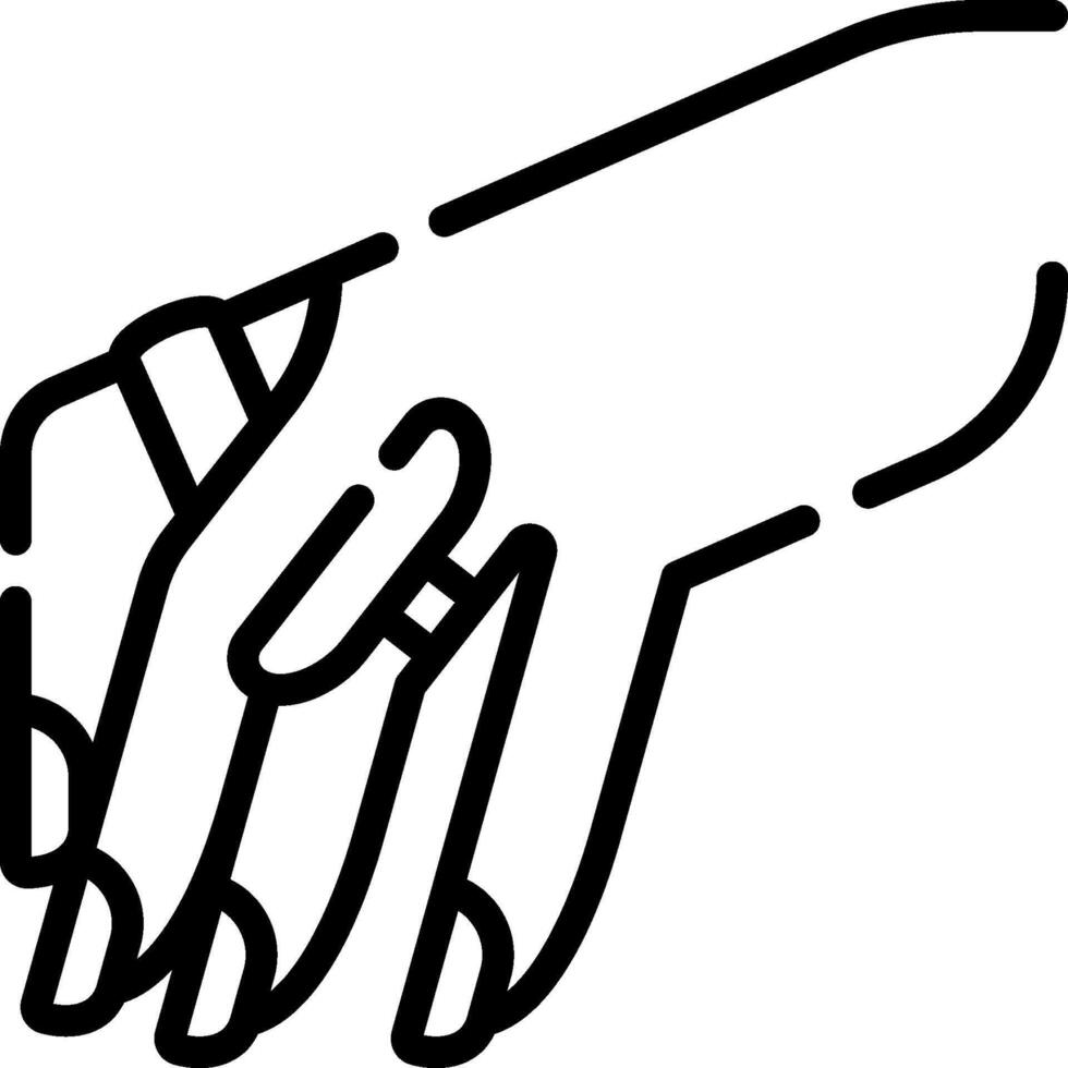 A hand holding a finger in a line vector