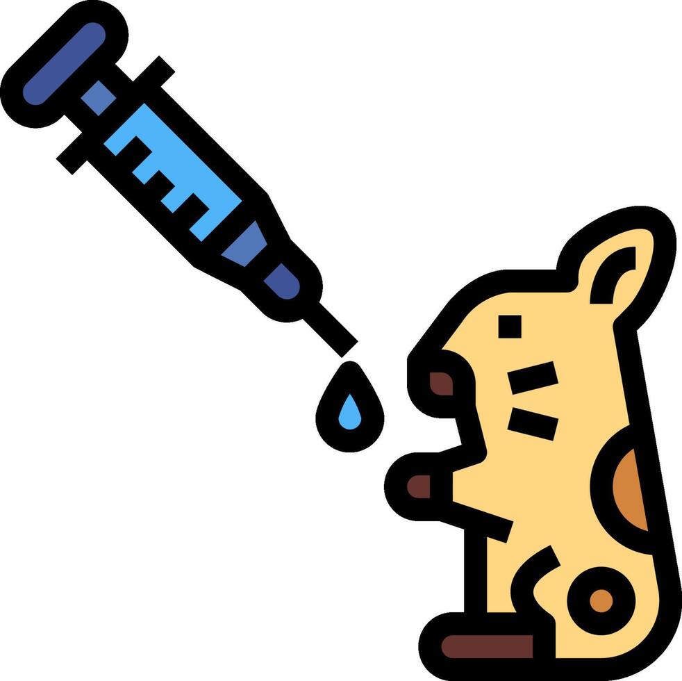 A cartoon rabbit is holding a syringe vector
