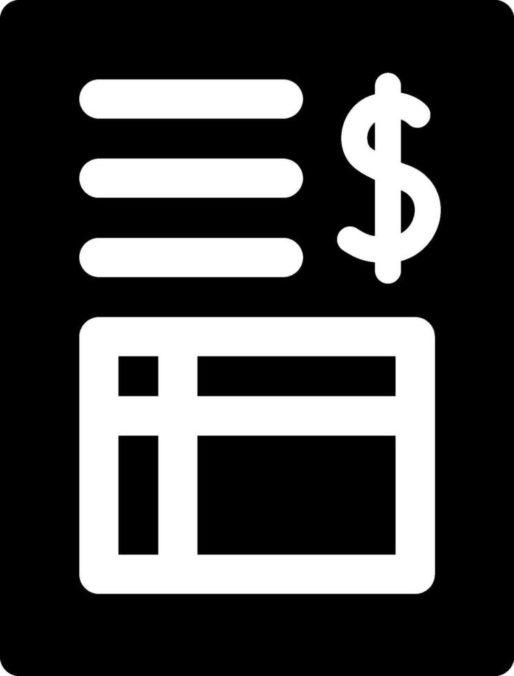 A black and white icon of a checkbook and dollar sign vector