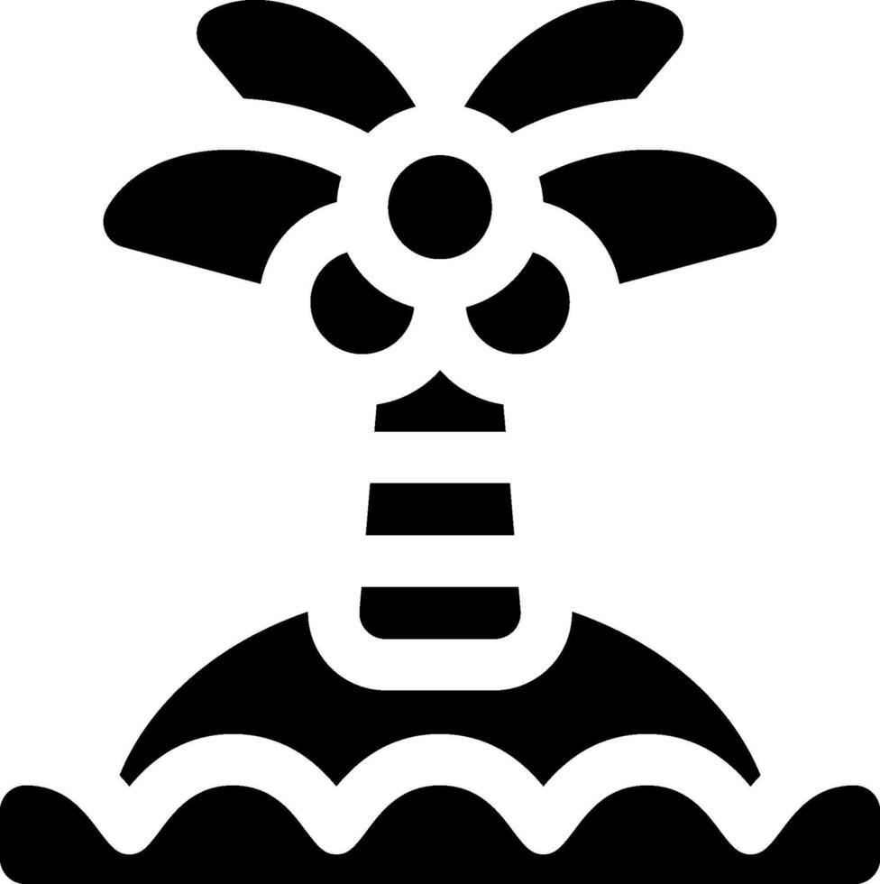 A black and white icon of a palm tree vector